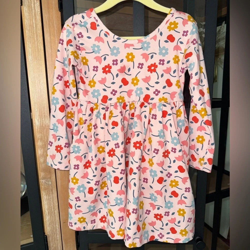 Hanna Andersson long sleeve skater dress pockets Floral Confetti print toddler